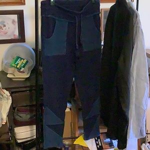 Kyoto Free People leggings in X-Large navy blue with lighter blue accents